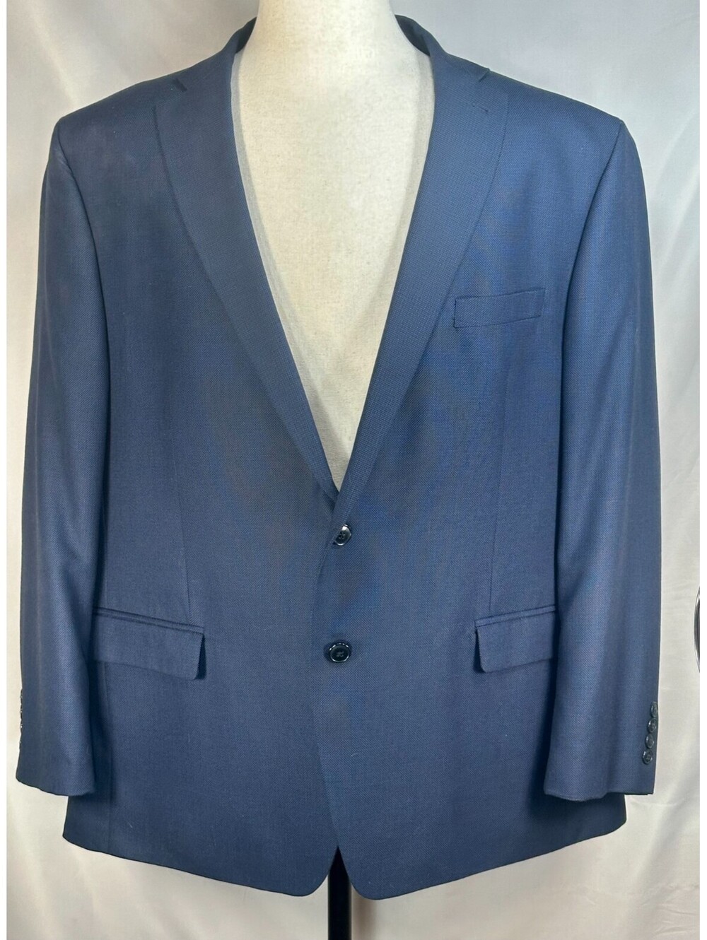 Van Heusen Two Button Suit Jacket Blue Mens 52